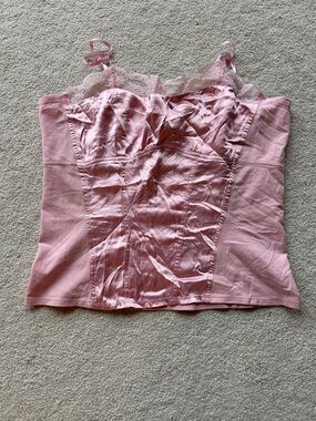All silk front panel, pink camisole, Anne Klein, large